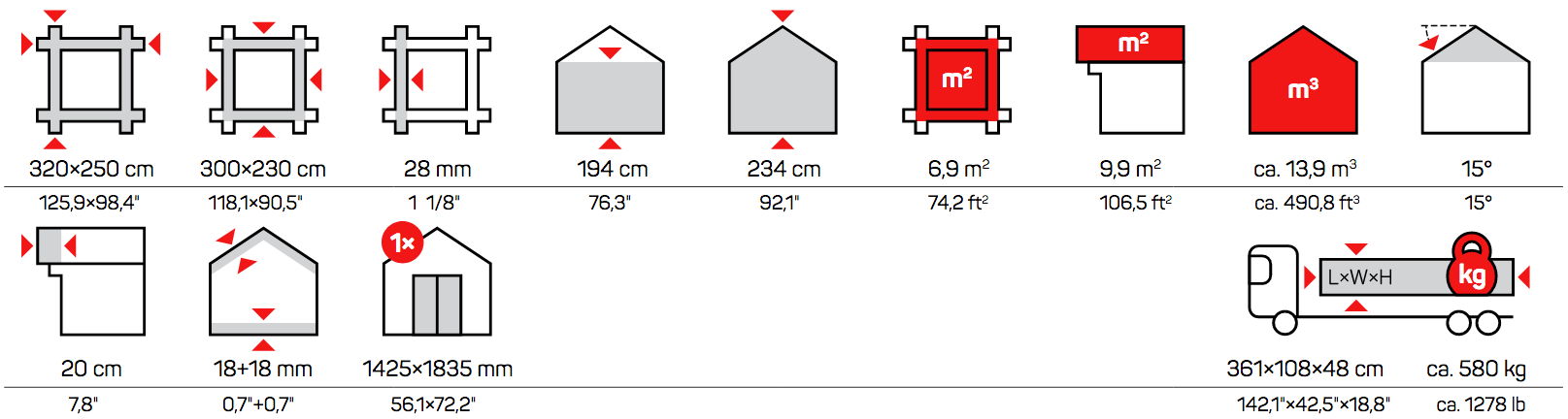 Icons Measurements Brit 1 Garden Houses