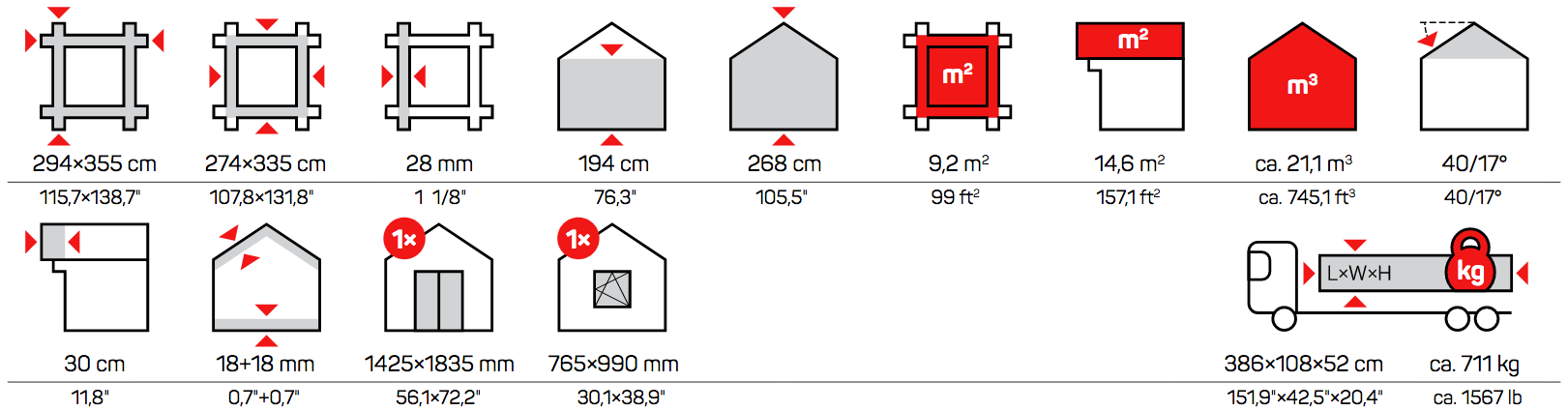 Icons Measurements Boulder Garden Houses