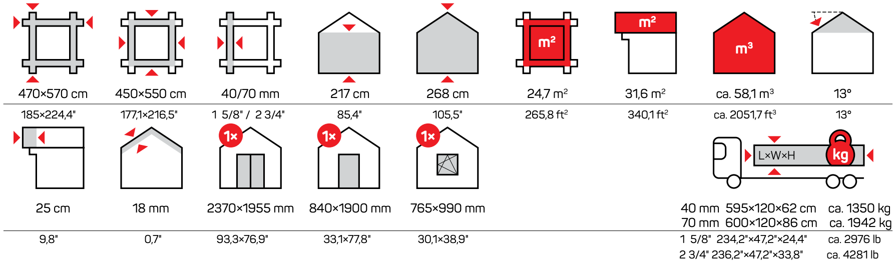 Iconos de medidas de Ibi Garage B Garajes