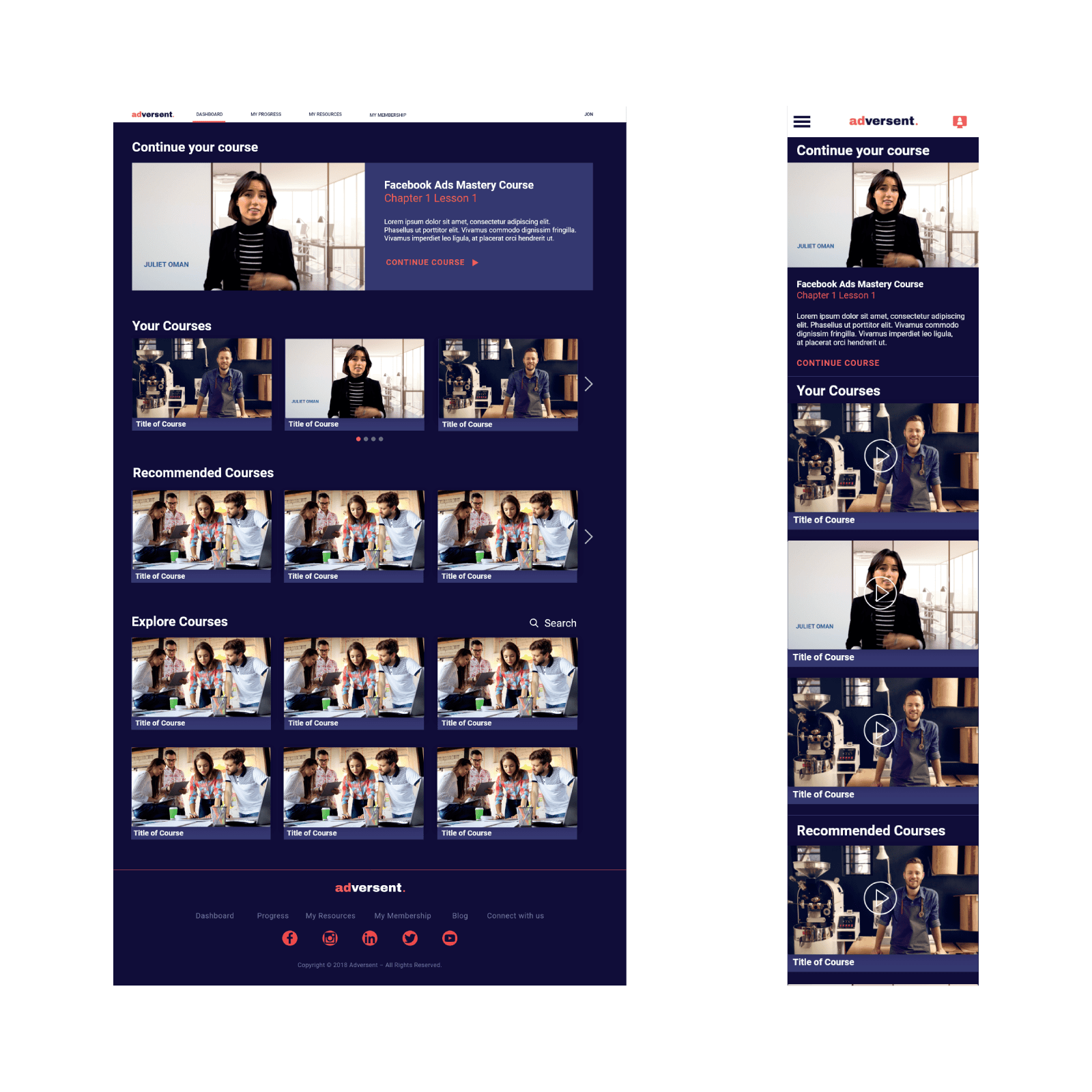 Adversent Dashboard Desktop and Mobile