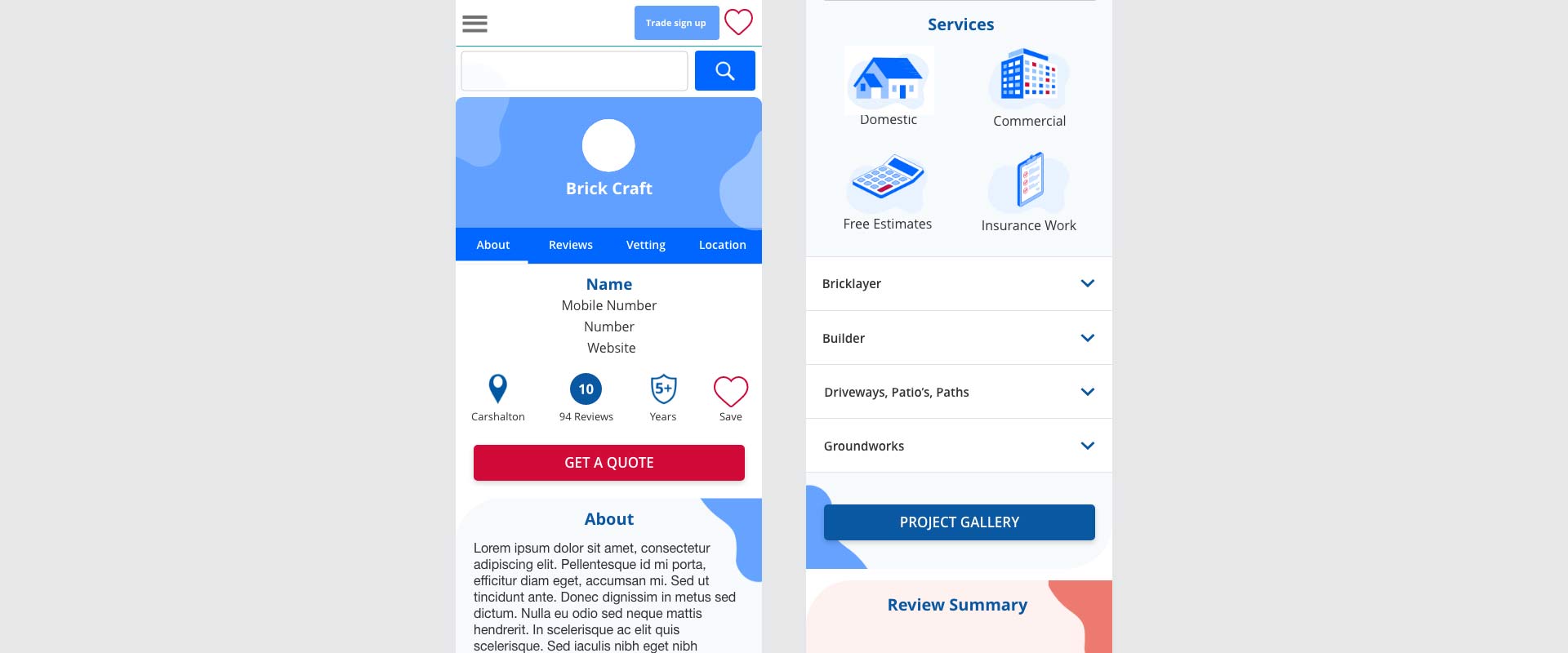 Local services platform UX design