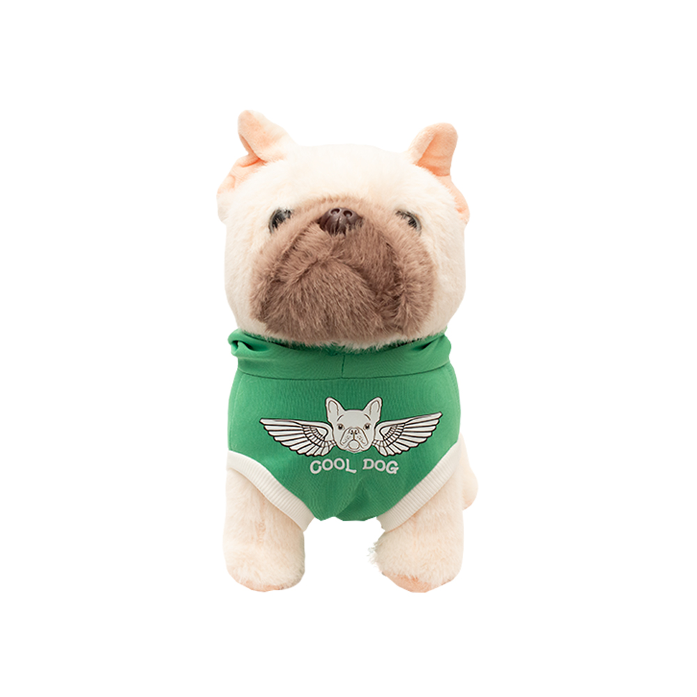 Importadora la Merced Peluches Perrito con Playera y Gorrito 21cm Compañero de Juego y Siesta (Verde).