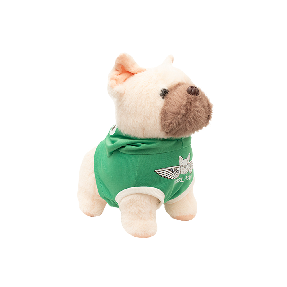Importadora la Merced Peluches Perrito con Playera y Gorrito 21cm Compañero de Juego y Siesta (Verde).