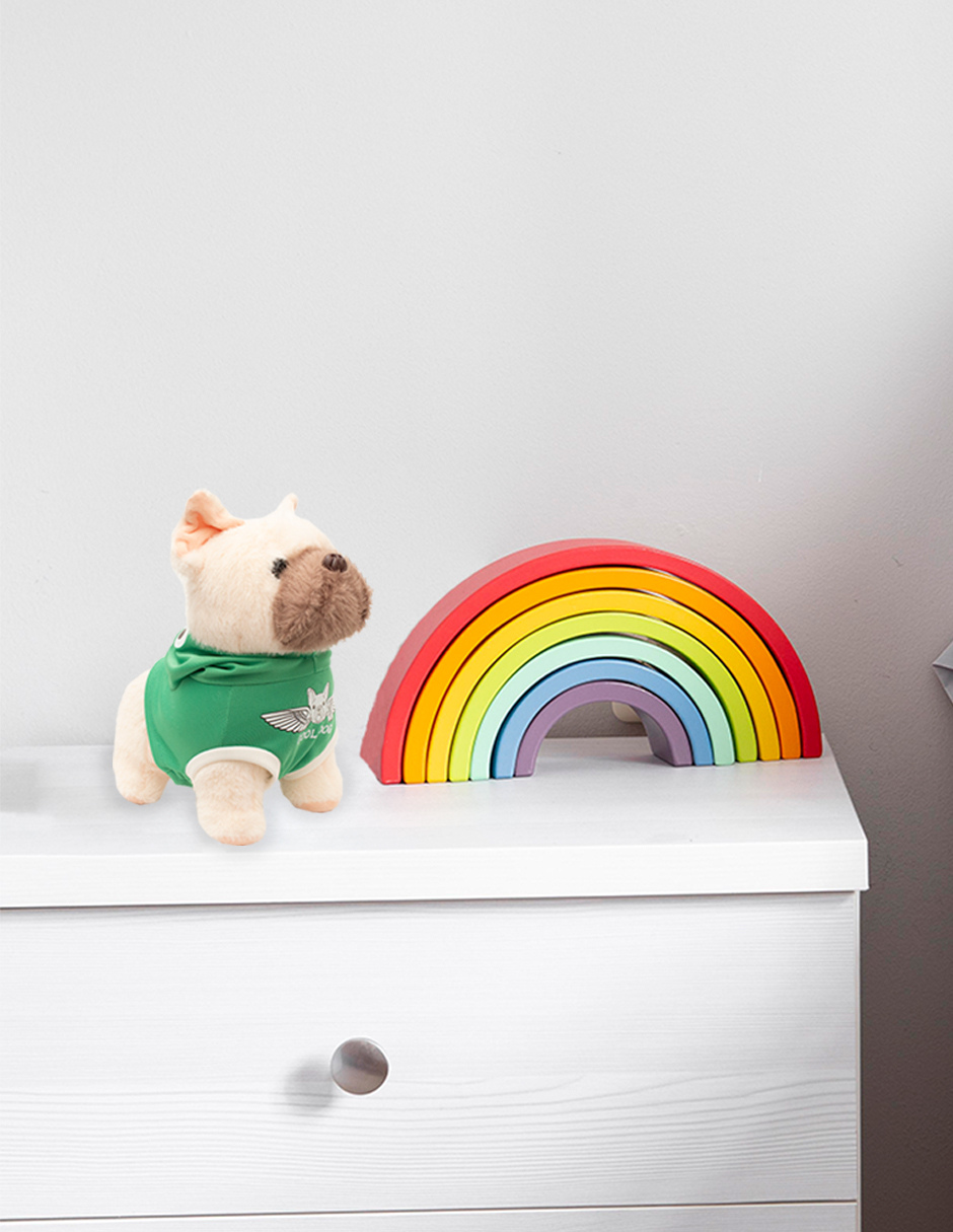 Importadora la Merced Peluches Perrito con Playera y Gorrito 21cm Compañero de Juego y Siesta (Verde).
