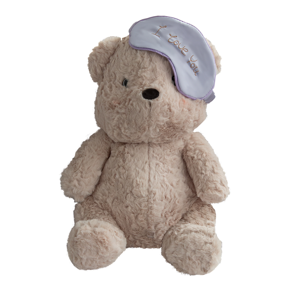 Importadora la Merced Peluches Osito con Antifas de 38cm Compañero de Juego y Siesta (Morado).