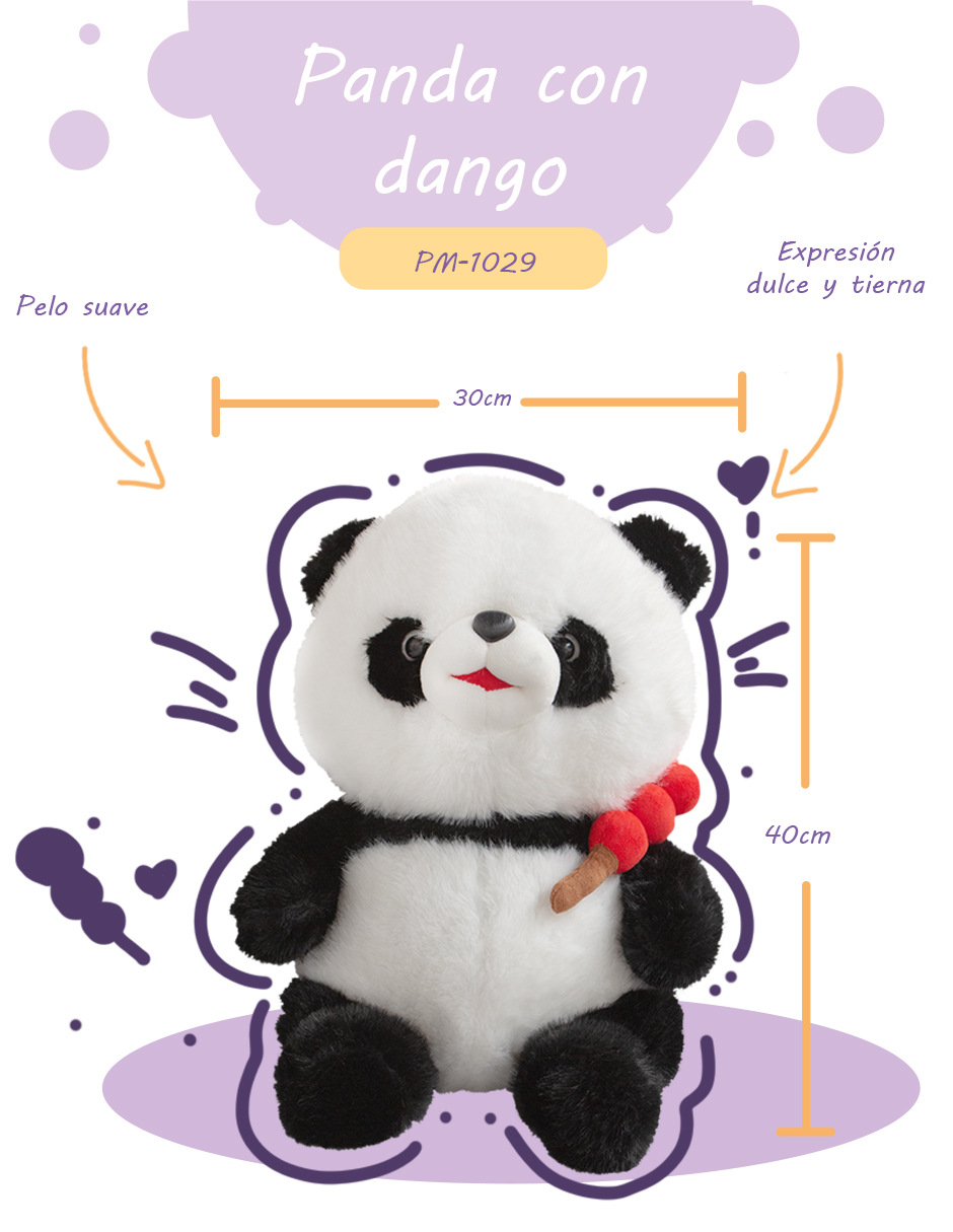 Importadora la Merced Peluches Oso Panda de 40cm Compañero de Juego y Siesta (Blanco).