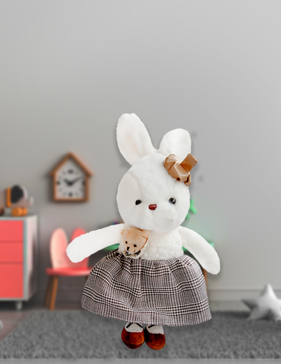 Importadora la Merced Peluches Conejitos de 35cm Compañero de Juego y Siesta (Gris).