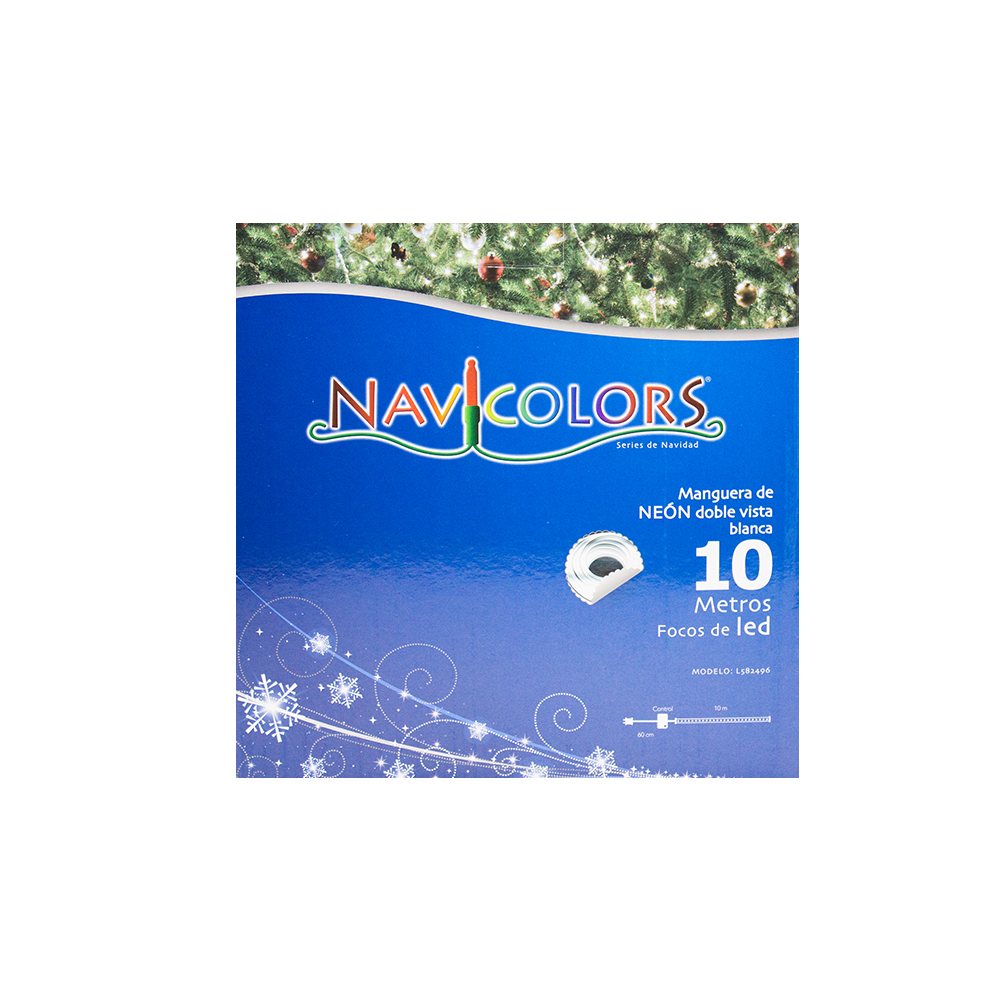Serie tipo Manguera Luces Tira LED Blanca 10 metros, Luz Blanca cable Flaxible con doble Vista 1060cm, Decoración árboles de Navidad, Luz Navideña, jardines, Bodas, Halloween