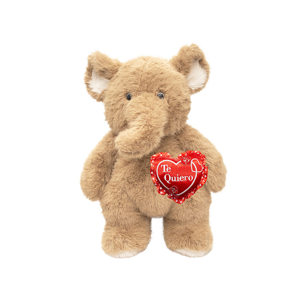 Hermoso Muñeco de Elefante con Corazon Hechos a Mano de 44cm, Regalo de San Valentin, 14 de Febrero Te amo Rojo