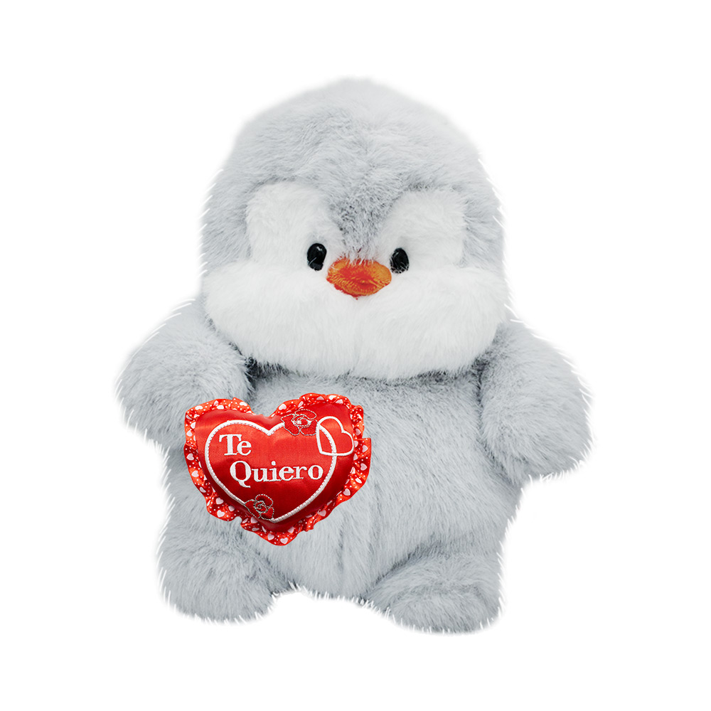 Hermoso Muñeco de Pingüino con Corazon Hechos a Mano de 32cm, Regalo de San Valentin, 14 de Febrero Te quiero Rojo