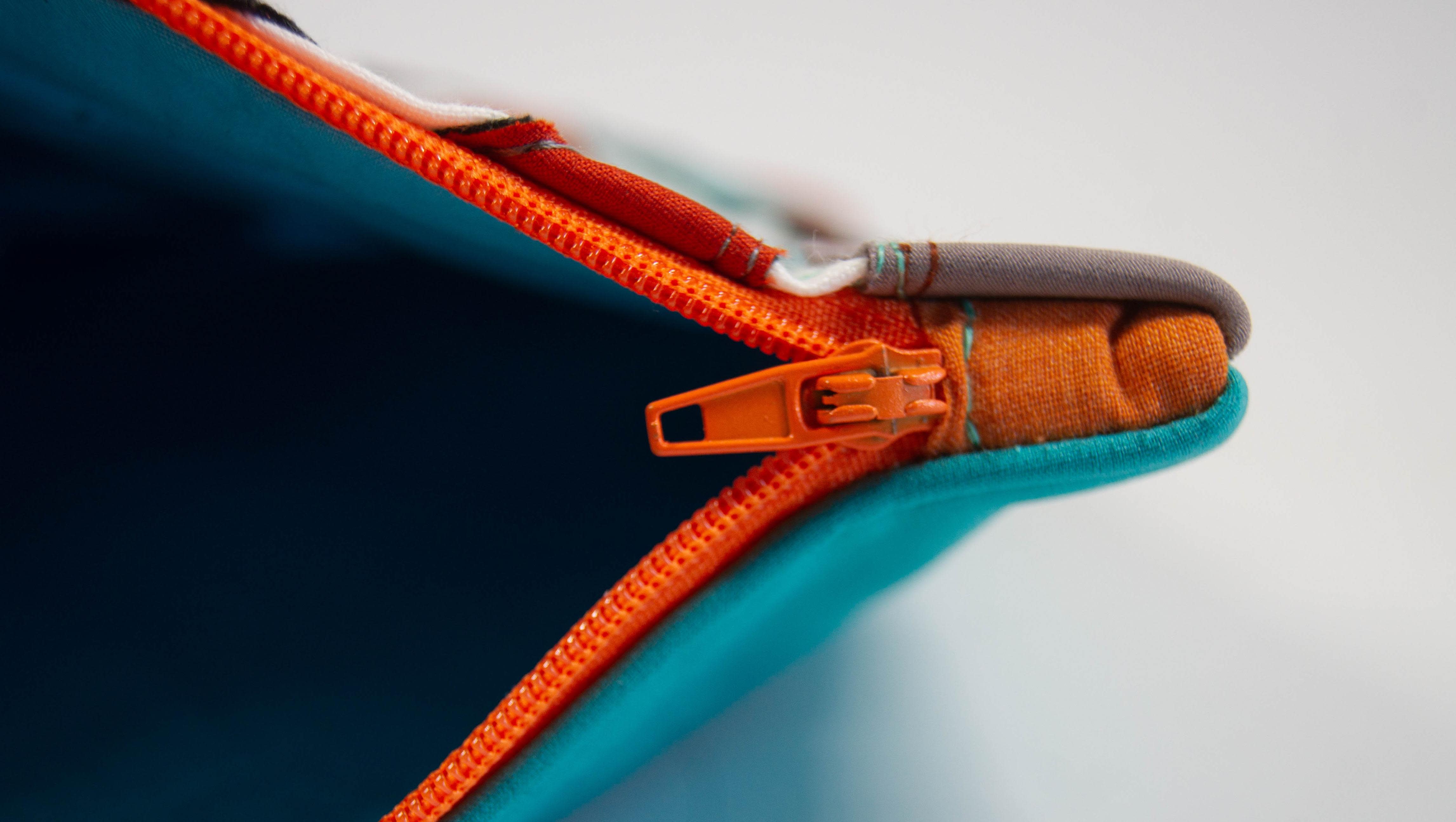 Zipper on bag Zipper on bag