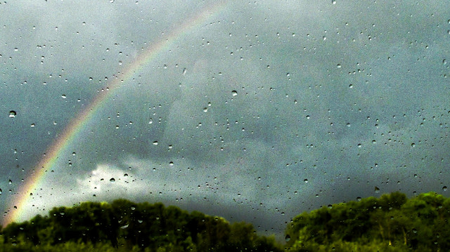 Rainbow over forest Rainbow over forest