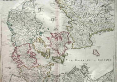 DENMARK CARTE DU ROYAUME DE DANEMARC