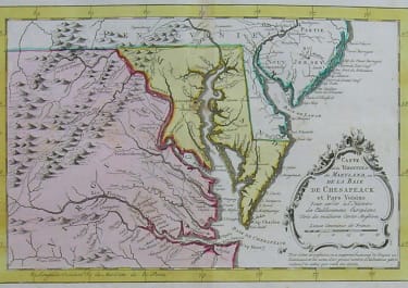 VIRGINIA CARTE DE LA VIRGINIE ET MARYLAND OU DE LA BAIE DE CHESAPEACK