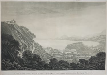 RARE AQUATINT OF NICE BY HONOURABLE MARY HARCOURT