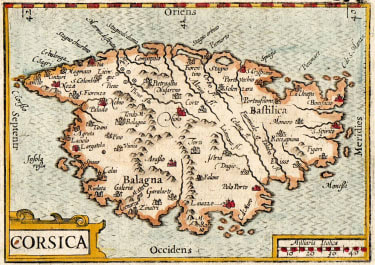 LANGENES EARLY MAP OF CORSICA