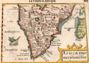 LANGENES BERTIUS EARLY MAP OF SOUTH AFRICA 1600