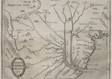 SCARCE MAP OF RIO DEL PLATA  CORNELIUS WYTFLIET