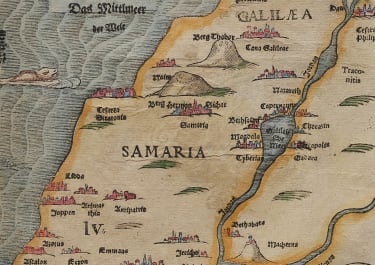 BUNTING RARE MAP OF CANAAN 1581