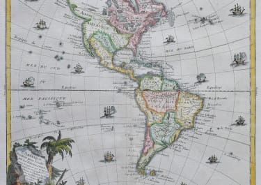 DECORATIVE EIGHTEENTH CENTURY MAP OF THE AMERICAS BRION