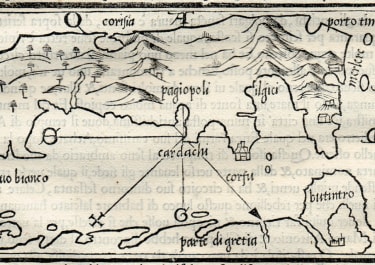 BORDONE  MAP OF CORFU 1528