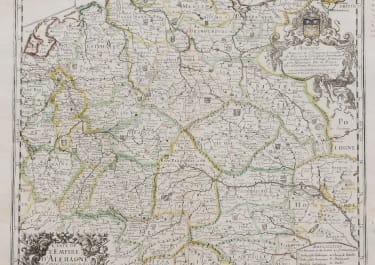 DU VAL  SCARCE FOLIO MAP OF GERMANY 1672