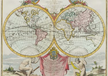 DECORATIVE EIGHTEENTH CENTURY WORLD MAP  BRION DE LA TOUR 1778