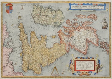 ORTELIUS MAP OF THE BRITISH ISLES  1574  EXCELLENT CONDITION