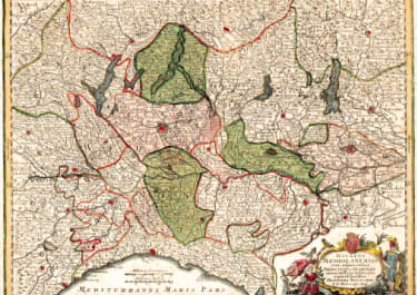 MILAN GENOA SEUTTER MAP OF THE DUCHY OF MILAN