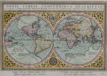 SUPERB REDUCED MERCTOR'S FAMOUS 1569 WORLD MAP BY PORRO & MAGINI