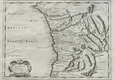 SANSON MAP OF THE CONGO  1679