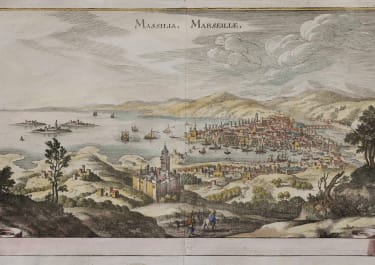 MERIAN UNUSUAL VIEW OF MARSEILLE 1638