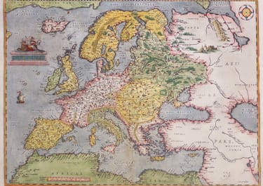 ORTELIUS FIRST STATE EUROPE MAP 1573 LATIN TEXT