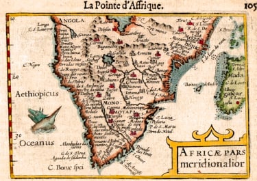 LANGENES  EARLY MAP OF SOUTHERN AFRICA   1600