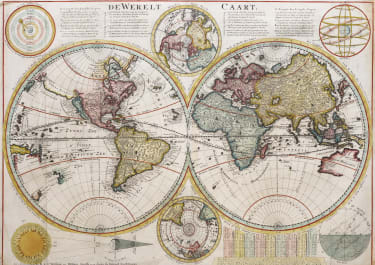 STUNNING WORLD MAP BY  DANCKERTS BUT WETSTEIN  ISSUE  1720