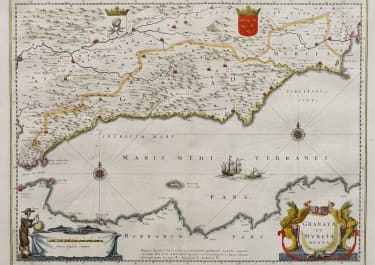 GRANADA MURCIA  ORIGINAL COLOUR BLAEU MAP