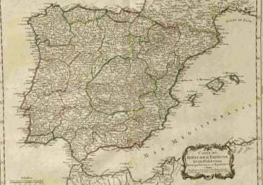 CARTE DU ROYAUME D'ESPAGNE ET DE PORTUGAL