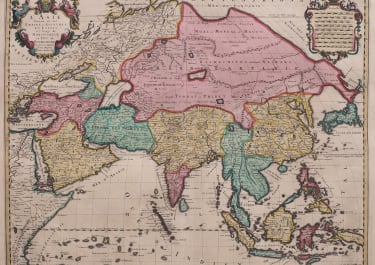 ASIA  SUPERB ORIGINAL COLOR MAP BY JAILLOT RARE  1694