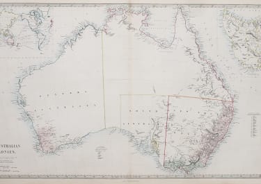 AUSTRALIA LARGE MAP STANFORD FIRST EDITION WITH 1855 BORDERS  RARE