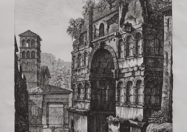 ROSSINI  GOOD ENGRAVING OF THE ARCH OF JANUS ROME 1820