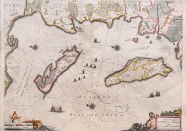 ISLANDS OLERON AND ISLE DE RE LA ROCHELLE COASTLINE JANSSONIUS 1631