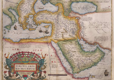 BEAUTIFUL ORTELIUS MAP OF THE TURKISH EMPIRE