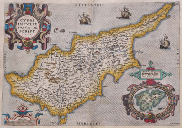 ORTELIUS EXCELLENT MAP OF CYPRUS 1584