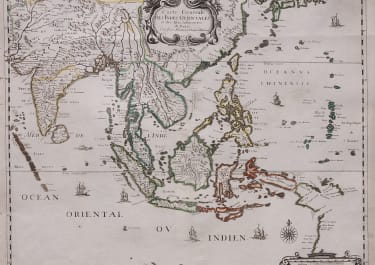 SCARCE MAP OF EAST INDIES PHILIPPINES   PIERRE  MARIETTE 1658