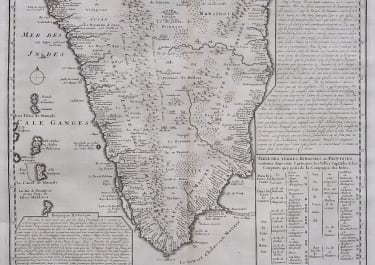 CHATELAIN DETAILED FOLIO MAP OF SOUTHERN INDIA  GOA CALICT MADRAS 1719