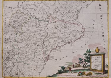 ZATTA 1775 MAP OF CATALONIA ARAGON ORIGINAL COLOUR