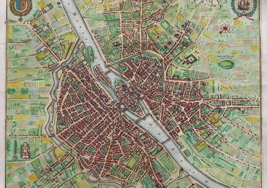 STUNING MERIAN PLAN OF PARIS 1655