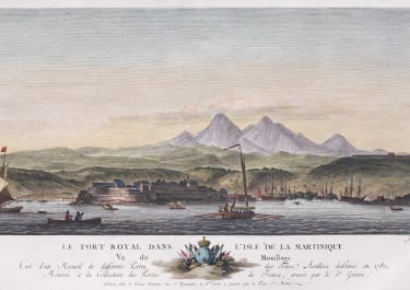 OZANNE   SCARCE VIEW OF PORT ROYAL MARTINIQUE 1780