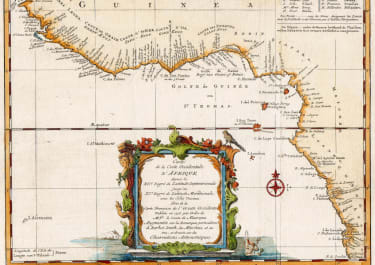 DETAILED MAP OF WEST AFRICA FROM SIERRA LEONE TO ANGOLA  BY MAUREPAS 1738