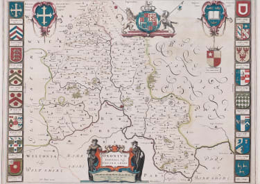 OXFORDSHIRE BLAEU  ORIGINAL COLOUR  1646